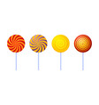 swirl lollipops colored sugar candies isolated vector image