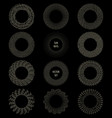 vintage radial sun rays frames in thin line style vector image