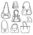 handbags set fashion accessory women bag vector image