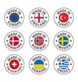 icon set made in england turkey denmark vector image vector image