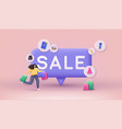 people character shop at an store discount banner vector image vector image