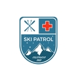 ski patrol label vintage mountain winter sports vector image vector image