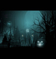 happy halloween background and scary tree pumpkin vector image