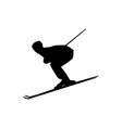 skier silhouette ski jump simple isolated icon vector image