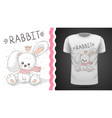teddy rabbit - idea for print t-shirt vector image