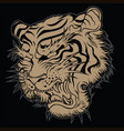 tiger angry face head tattoo vector image vector image
