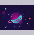 vibrant colorful planet with stars and speeding vector image