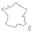 black contour map of france vector image