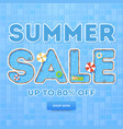 blue summer sale banner top view on summer vector image