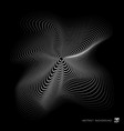 abstract white mesh wave particles on black vector image vector image