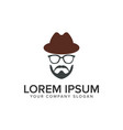 man with beard and hat logo design concept vector image
