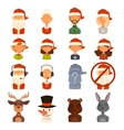 santa claus family wife kids avatars vector image vector image