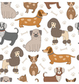 seamless pattern with cute dogs vector image vector image