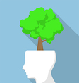 tree on white head vector image
