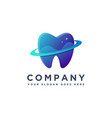 abstract modern dental planet teeth logo icon vector image