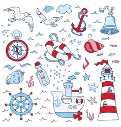 Nautical Sea Design Elements Royalty Free Vector Image