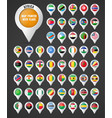 set the pointer to map with flag vector image vector image