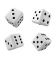white 3d isolated realistic dice for casino game vector image