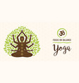 yoga woman chakra tree lotus pose banner vector image vector image