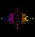 buddha silhouette in lotus position over mandala vector image vector image
