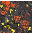 heart black yellow and orange pattern vector image