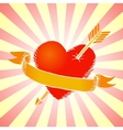retro heart with ribbon vector image