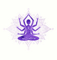yoga lotus flower pose woman body isolated vector image
