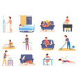 busy man everyday lifestyle set morning afternoon vector image vector image