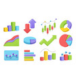 charts and diagram financial statistics data pie vector image