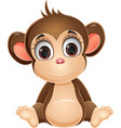 cute baby monkey cartoon sitting vector image