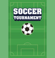 football soccer sport poster with camp and balloon vector image vector image