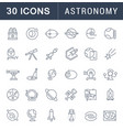 set line icons astronomy vector image