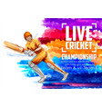 batsman playing cricket championship sports vector image