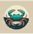 crab character logo mascot in cartoon style sea vector image vector image