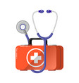 first aid healthcare concept with medical box vector image