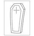 halloween coloring page with coffin spooky print vector image