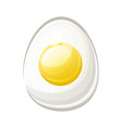 isolated egg with yolk cartoon object vector image vector image