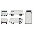 retro mini van mockup vector image vector image
