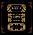 set frame badge art nouveau decorative design vector image