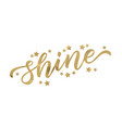 shine gold effect word on white background vector image vector image