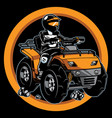 atv quad bike mascot vector image