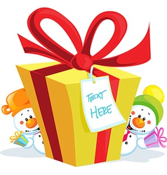 Funny christmas gift isolated on white background Vector Image