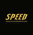 italic narrow sans serif font in sport style vector image