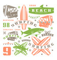 set of graphic elements bus surfing shark vector image