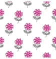 thin line pink flower pattern vector image vector image
