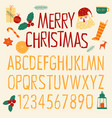 christmas and new year font vector image