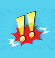 exclamation sign with comic book pop art vector image