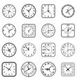 face clock icon flat set vector image