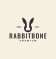 face rabbit with bone vintage logo design graphic vector image
