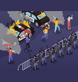 isometric protest composition vector image vector image